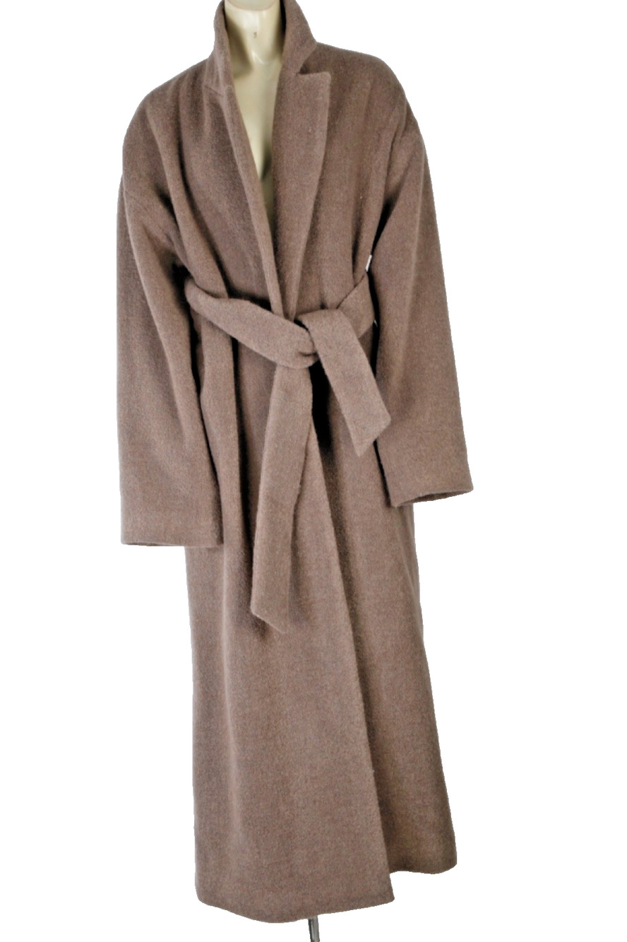 Raey Coat Size S Alpaca Blend Oversized Belted Wrap Longline Luxury Camel Tan